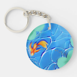 Vibrant Sunset Circle Ornament Keychain