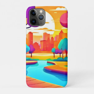 Vibrant Sunset City Park iPhone 11 Pro Case