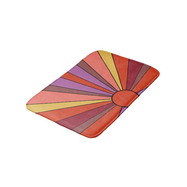 Vibrant Sunset Design Bath Mat (Angled)