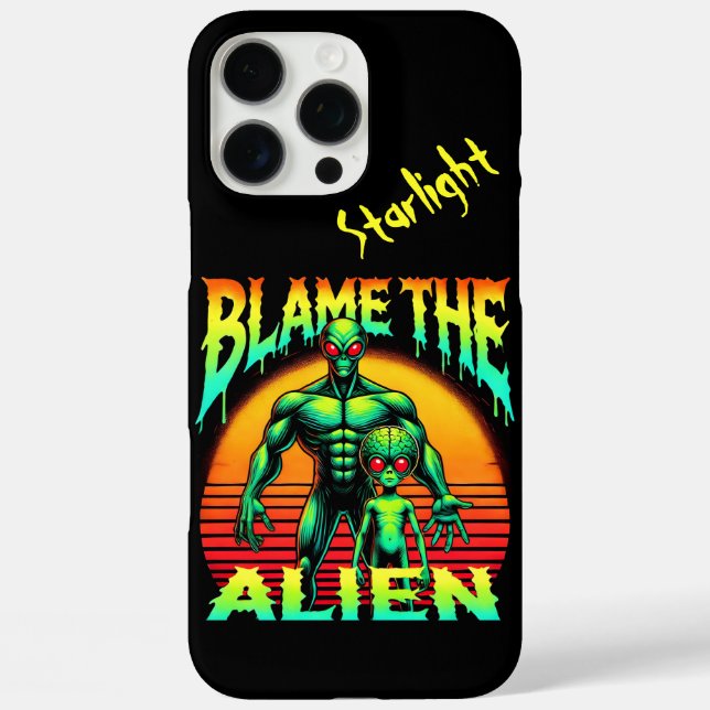 Vibrant Sunset Frames Green Alien Case-Mate iPhone Case (Back)