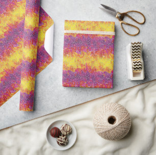 Vibrant Sunset-Inspired Stained Glass Mosaic Wrapping Paper