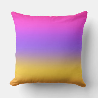 Vibrant Sunset Ombre Gradient Design Throw Pillow