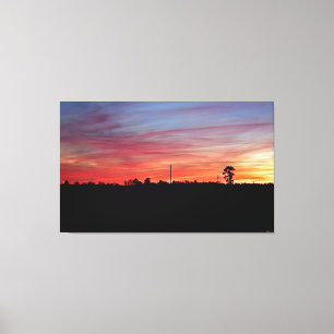 Vibrant Sunset Over Open Field #2 Canvas Print