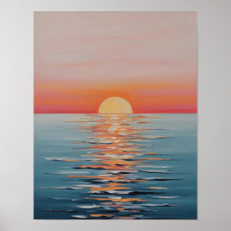 Vibrant Sunset Over Tranquil Waters Poster
