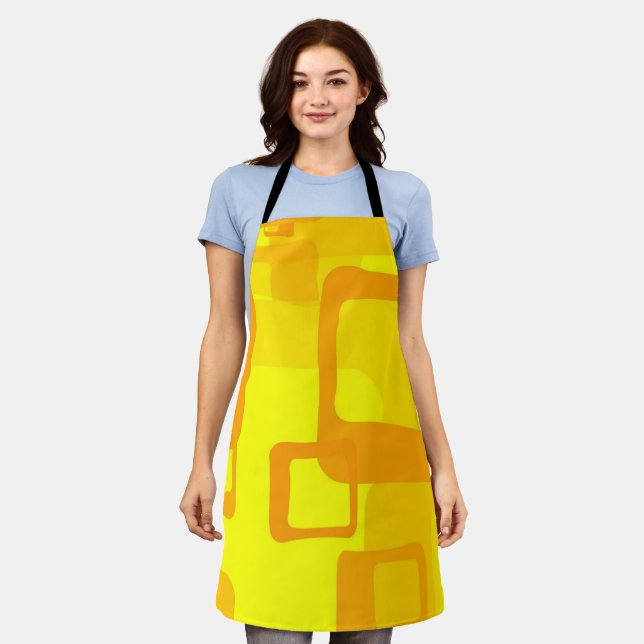 Vibrant Sunshine Flow – Modern Abstract Art Shapes Apron (Worn)