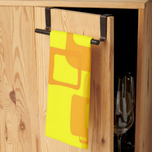 Vibrant Sunshine Flow – Modern Abstract Art Shapes Kitchen Towel