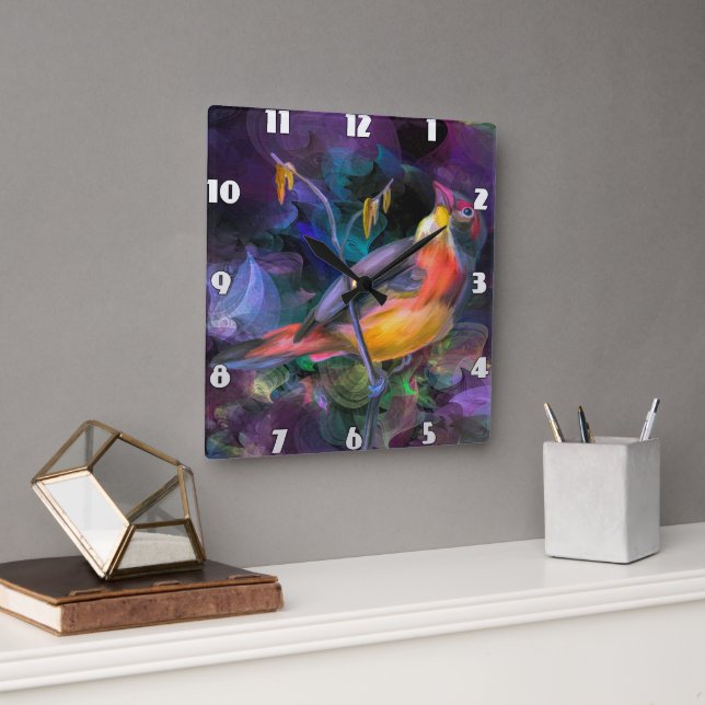 Vibrant Swallow Bird Wall Clock (Office)