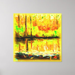 "Vibrant Swamp Forest" Cute Painting. Buy Now Canvas Print