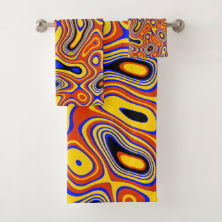 Vibrant Swirl: A Colourful Abstract Bath Towel Set