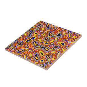 Vibrant Swirl: A Colourful Abstract Tile