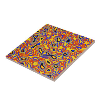 Vibrant Swirl: A Colourful Abstract Tile