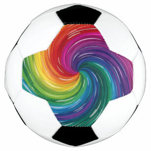  Vibrant Swirl Abstract Print Soccer Ball