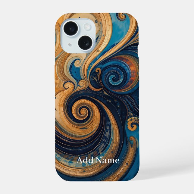 Vibrant Swirl Art Phone Cover – Personalized with  (Back)