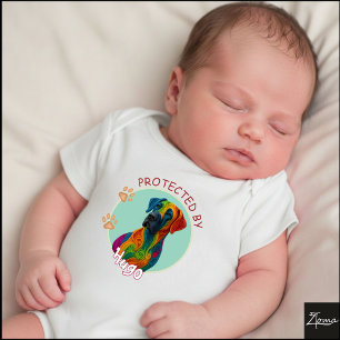 Vibrant Swirl Quilled Great Dane dog Portrait Baby Bodysuit