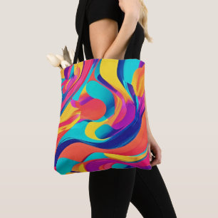 Vibrant Swirling Abstract Art Tote Bag