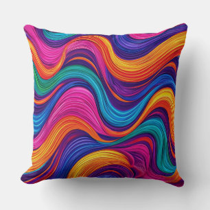 Vibrant Swirling Abstract Texture Throw Pillow