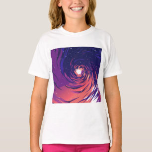 Vibrant Swirling Galaxy with Bright Center T-Shirt