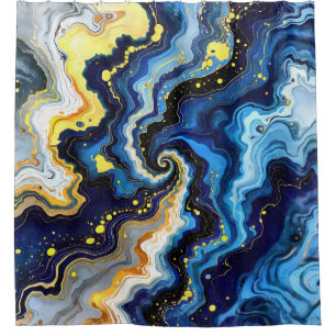 Vibrant Swirls of Blue and Gold 1