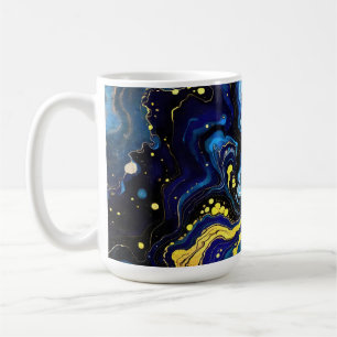 Vibrant Swirls of Blue and Gold 4 Coffee Mug