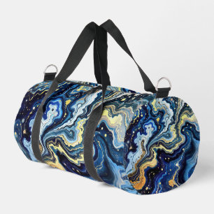 Vibrant Swirls of Blue and Gold 5 Duffle Bag