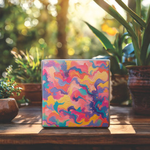 Vibrant Swirls of Color Dynamic Pattern Tile