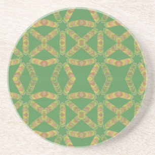 Vibrant Symetrical Kaleidoscope Pattern Coaster