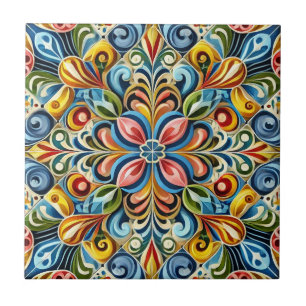 Vibrant Symmetrical Maximalism Tile