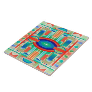 Vibrant Symmetry Geo-Abstract Panel Tile