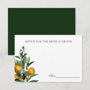 Vibrant Tangerine Citrus Wedding Advice or recipe Invitation