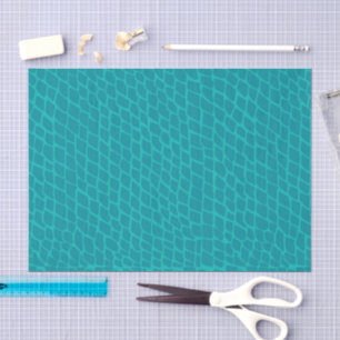Vibrant Teal Fish Scales Mermaid Texture Decoupage Tissue Paper