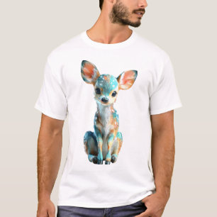 Vibrant Teal Stylized Baby Deer Fawn Men T-Shirt