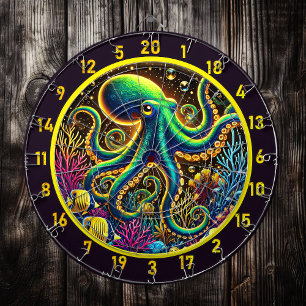 Vibrant Tentacles Octopus Dartboard