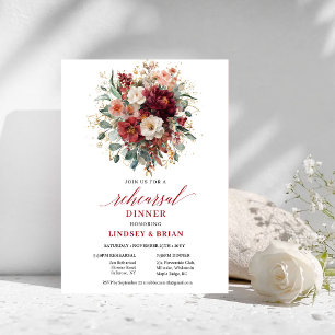 Vibrant Terracotta Boho Rehearsal Dinner Invites