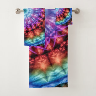 Vibrant Tie Dye Kaleidoscope Rainbow Mandala