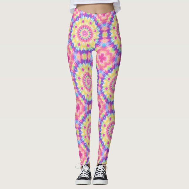 Vibrant Tie-Dye Leggings: Bold and Colorful Leggings (Front)