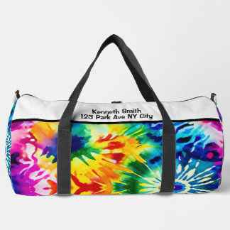 Vibrant Tie Dye Sport Kit Monogram Personalized Duffle Bag