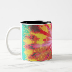 Vibrant Tie-Dye Two-Tone Coffee Mug