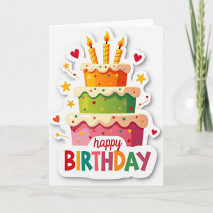 Vibrant Tiered Birthday Card