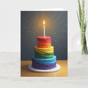 Vibrant Tiered Cake Birthday Card