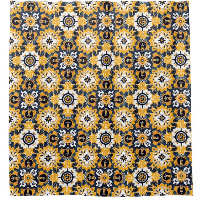 Vibrant Tile Pattern Yellow and Blue (Front)