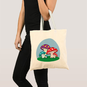 Vibrant Toadstool Mushroom Garden Tote Bag