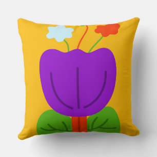 Vibrant Tones Throw Pillow