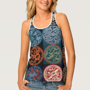 Vibrant Totems of the Mongolian Ethnic Group Tank Top