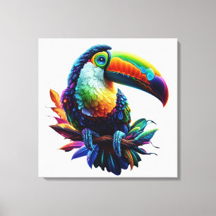 Vibrant Toucan Bird – Tropical Nature Art Canvas Print