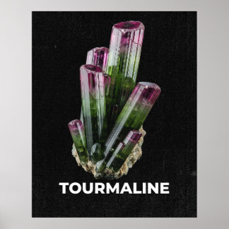 Vibrant Tourmaline Crystal Poster