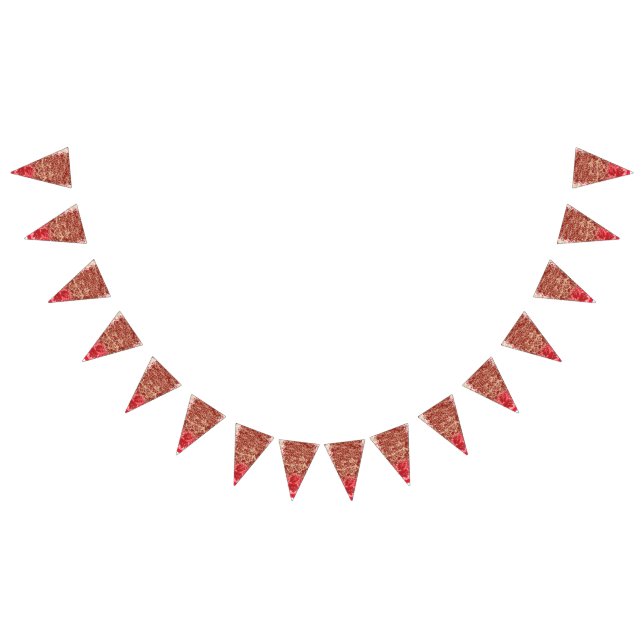Vibrant traditional fabric featuring intricate flo bunting flags (All)