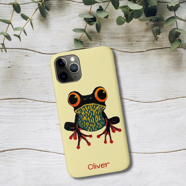 Vibrant Tree Frog Illustration Case-Mate iPhone Case (Creator Uploaded)