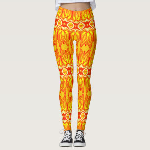 Vibrant trendy yellow colour"Ratti_Creative_Arts"  Leggings