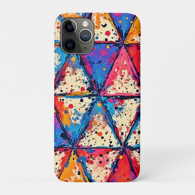 Vibrant Triangle Splatter Art Case-Mate iPhone Case (Back)