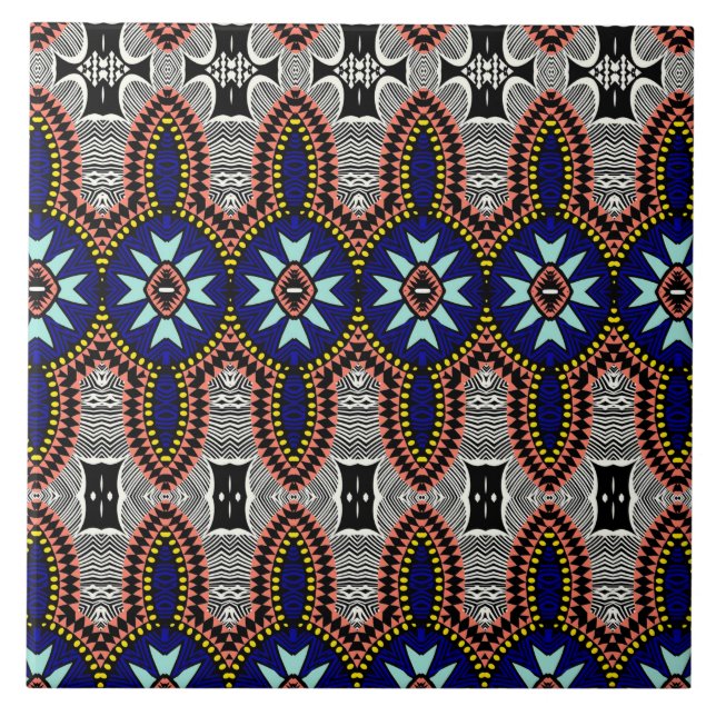 Vibrant tribal pattern tile (Front)